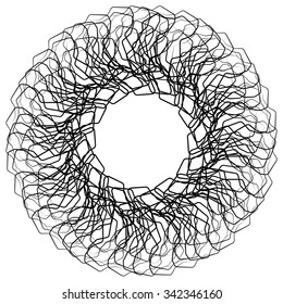 Abstract element with outline of distorted shapes. Vector art.