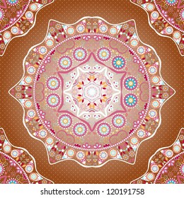 Abstract  Element Pattern on Brown Background. Vector Illustration.