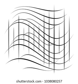 Abstract element with random overlapping lines. abstract distored lines 