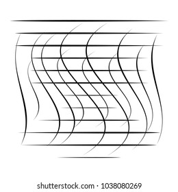 Abstract element with random overlapping lines. abstract distored lines 