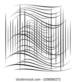 Abstract element with random overlapping lines. abstract distored lines 