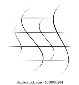 Abstract element with random overlapping lines. abstract distored lines 