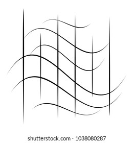 Abstract element with random overlapping lines. abstract distored lines 