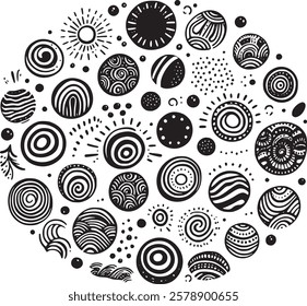 Abstract element shape set. Drawing silhouette abstract sticker art element