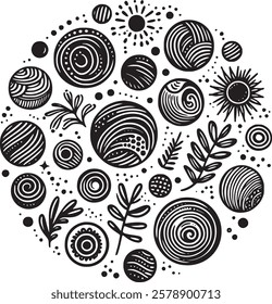 Abstract element shape set. Drawing silhouette abstract sticker art element