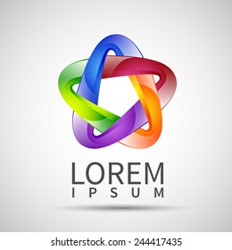 abstract element shape vector design icon ribbons