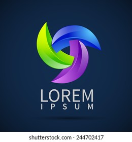 abstract element shape vector design icon ribbons