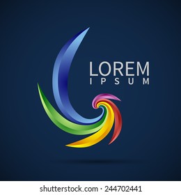 abstract element shape vector design icon ribbons