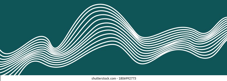 Abstract element with wavy, curved lines. Vector illustration of stripes with optical illusion