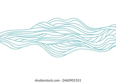 Elemento Abstractas, líneas onduladas y curvas. Ilustración vectorial de rayas dibujadas a mano, aisladas sobre fondo blanco.