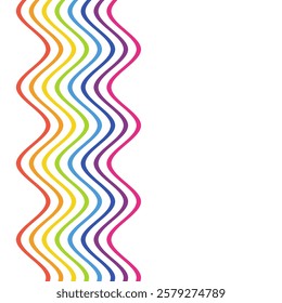 Abstract element with wavy, curved rainbow. Vector illustration of stripes with optical illusion