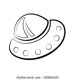 Abstract elemental vector illustration of flying saucer