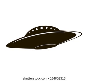 Abstract elemental vector illustration of flying saucer