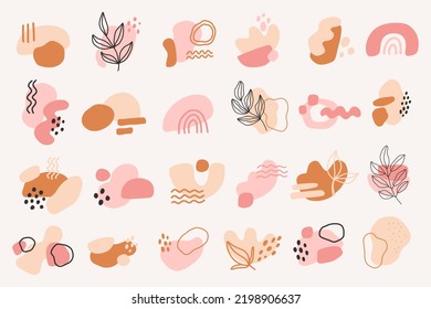 Abstract elements in boho style.Modern hand drawn minimal abstract form.