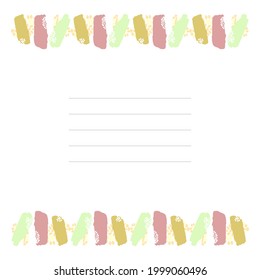 Abstract elements. Border template with space for text. Design for postcard, banner, poster, packaging, wedding invitation, birthday greeting card. Hand Drawn vector illustration.