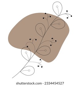 Abstract elements. Branch
leaves, fruits, flowers. aesthetic outline. Vector illustration
Line art with a colored figure on a white background.
Great design for social media, cards, print.