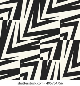 Abstract elements broken geometric motif textured background. Seamless pattern.