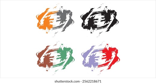 Abstract elements of brush strokes on canvas