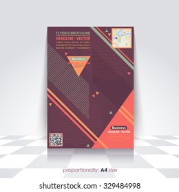Abstract Elements Business Style A4 Flyer and Brochure Design. Catalog Cover Template, Corporate Leaflet Template 