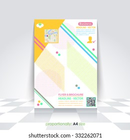 Abstract Elements Business Style A4 Flyer and Brochure Design. Catalog Cover Template, Corporate Leaflet Template 