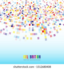 Abstract elements celebration colorful squares pattern isolated on white background. Mosaic grid. Vector illustration