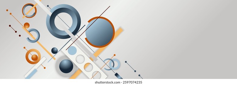 Abstract elements combine geometrical shapes and colors to create visually engaging composition for presentations, architectural and engineering projects, technical publications. Diagonal Composition