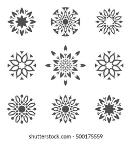 Abstract elements. Decorations. Set of abstract stars.