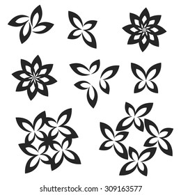Abstract elements for design - flower and butterfly