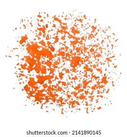 Abstract elements for design. Gouache watercolor paints. Freedom of form. Orange texture brush. Graphic vector. Spray, spray, drops. 
