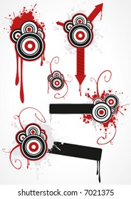Abstract elements for design - grungy ornaments, vector