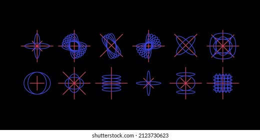 Abstract elements for design. A set of different geometric shapes.