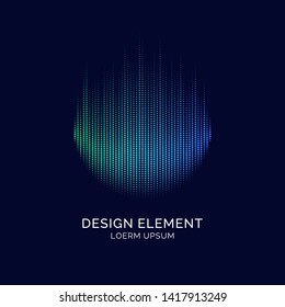 Abstract elements with dynamic lines and particles. Vector illustration in flat minimalistic style