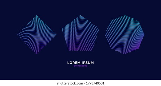 Abstract elements with dynamic lines. Vector illustration in flat minimalistic style.