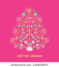 abstract elements floral flower traditional beauty art design template vector decoration editable pattern ornament botanical bloom