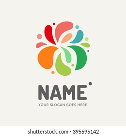 Abstract elements in the form of a circle. Logo, illustration, design template. Company, shop, symbol concept icon. Element in vector.