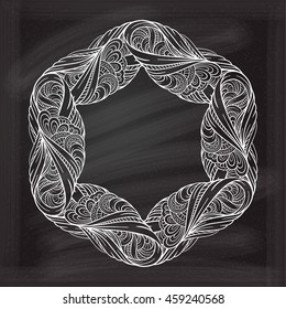 Abstract elements frame on the chalk background
