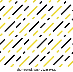 Abstract. Elements geometric seamless pattern yellow, black on white background. Vector.