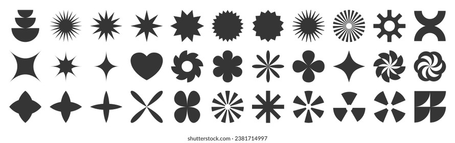 Abstract elements geometric shapes silhouette vector graphic isolated