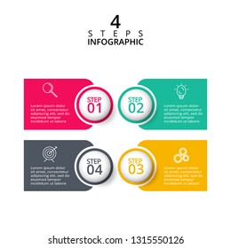 Abstract elements of graph, diagram with 4 steps, options, parts or processes. Template for diagram, graph, presentation and round chart. Business concept