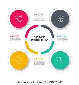 Abstract elements of graph, diagram with 4 steps, options, parts or processes. Template for diagram, graph, presentation