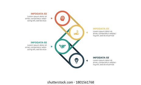 Abstract elements of graph, diagram with 4 steps, options, parts or processes. Vector business template for presentation. Creative concept for infographic.