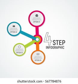 Abstract Elements of Graph, Diagram with 4 Steps, Options. Business Infographic Templates for Creative Presentation. Vector Illustration. EPS10