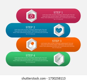 Abstract Elements of Graph. Diagram with steps, point, parts of processes. Creative concept for infographic. Medical and health Data graph.