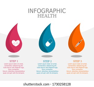 Abstract Elements of Graph. Diagram with steps, point, parts of processes. Creative concept for infographic. Medical and health Data graph.