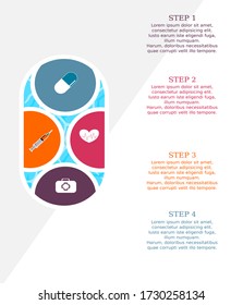 Abstract Elements of Graph. Diagram with steps, point, parts of processes. Creative concept for infographic. Medical and health Data graph.