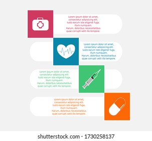 Abstract Elements of Graph. Diagram with steps, point, parts of processes. Creative concept for infographic. Medical and health Data graph.