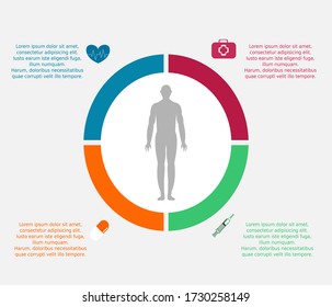 Abstract Elements of Graph. Diagram with steps, point, parts of processes. Creative concept for infographic. Medical and health Data graph.