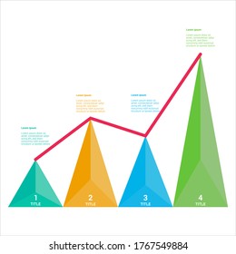 Abstract Elements of Graph. Diagram with steps, point, parts of processes. Creative concept for infographic. Timeline Data graph.