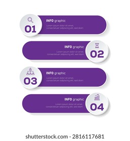 Abstract elements of graph infographic template. Mordern Infographic chart 4 step. Vector Illustration 