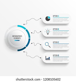 Abstract elements of graph Vector infographic template with label, integrated circles. Business concept with 4 options.  diagram, flowchart, steps, parts, timeline infographics, workflow l